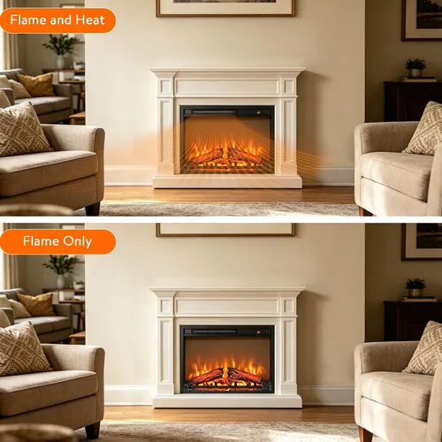 Miniatura 6 de Inserto de chimenea eléctrica de 23 pulgadas, calentador de chimenea eléctrico con control remoto/temporizador, brillo ajustable de 4 llamas