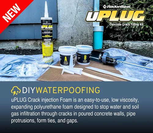 Miniatura 2 de uPlug - Kit de reparación de grietas de base (10 pies) – Espuma de inyección de poliuretano para fugas de grietas en la pared del sótano – Fácil