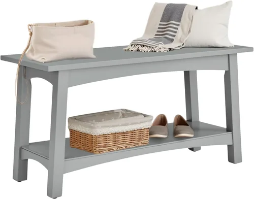 Alaterre Furniture Craftsbury - Banco de entrada de madera de 36 pulgadas de ancho, color gris