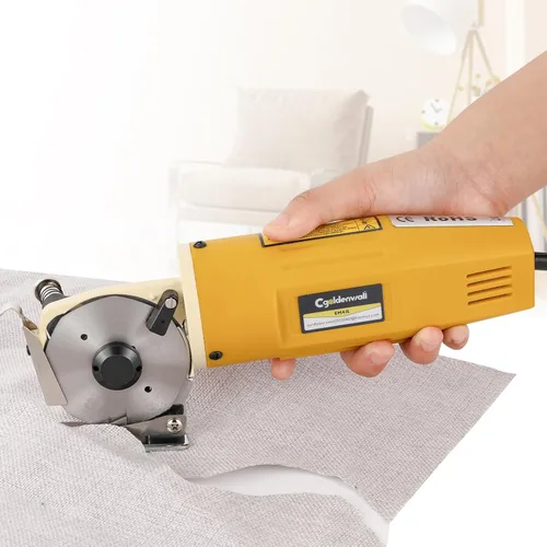 CGOLDENWALL Cortador eléctrico rotativo de tela, multicapa, grosor de corte de 1 pulgada, para tela, cuero, alfombra, 2400 RPM, 110 V