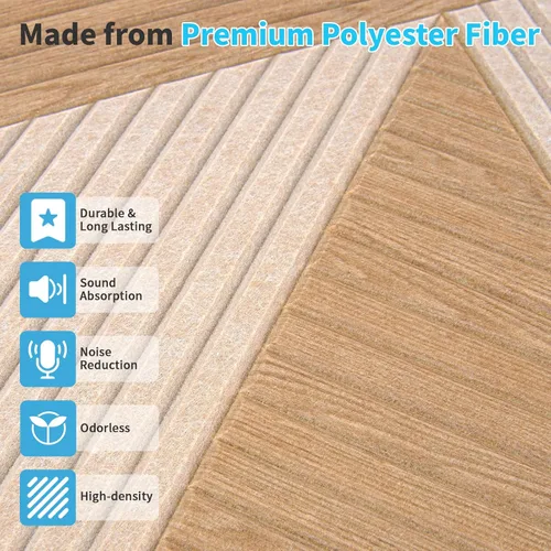 Miniatura 5 de Art3d Paquete de 6 paneles de pared acústicos autoadhesivos para decoración del hogar, paneles insonorizantes de 24 x 24 pulgadas para oficina