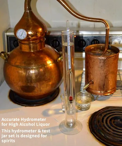 Miniatura 8 de CIMALAB Hidrómetro - Medidor de alcohol, hidrómetro de alcohol 0-200 a prueba e hidrómetro de alcohol tradicional, hidrómetro a prueba de alcohol