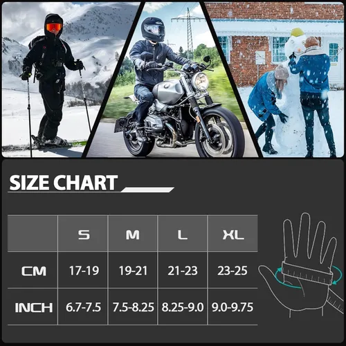 Miniatura 6 de Cevapro Winter Thermal Gloves for Men Women, -20 Anti-Slip Waterproof Deerskin Suede Insulated Touchscreen Gloves.