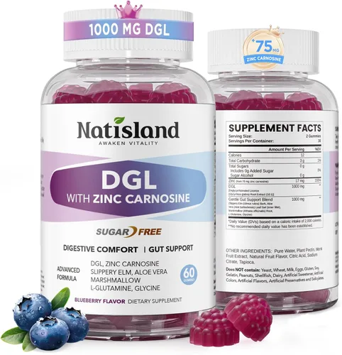 DGL y gomitas de carnosina de zinc, apoyan el malestar estomacal ocasional y la comodidad digestiva, extracto de regaliz deglicirrizinado 10:1,
