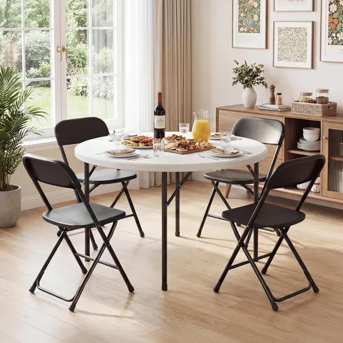 Miniatura 2 de Magshion Sillas plegables de plástico, paquete de 4 sillas de comedor plegables para bodas, fiestas, eventos, exteriores, interiores, silla ligera