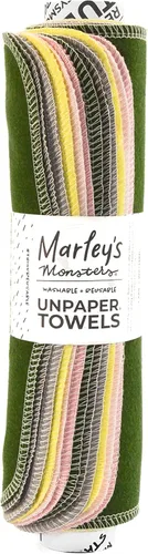 Miniatura 14 de Marley's Monsters Toallas sin papel - Rollo de 12 unidades, Toallas de papel reutilizables sin papel, de algodón, libres de árboles (Crepúsculo)