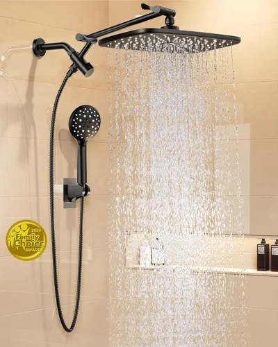 Miniatura 10 de Veken Cabezal de ducha de lluvia de 11.8 pulgadas con mano, ducha de mano de alta presión con múltiples modos de pulverización, combo de lluvia