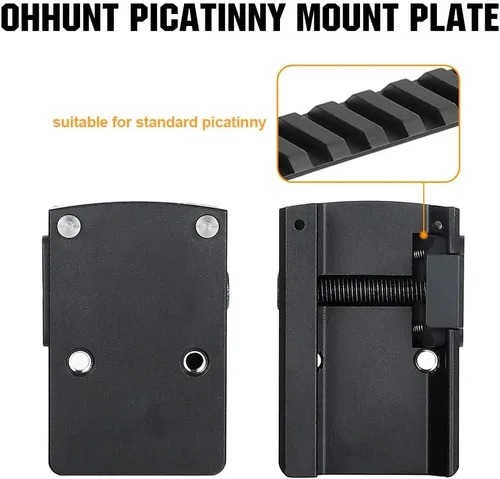 Miniatura 4 de ohhunt Optics Picatinny - Soporte compatible con holosun 407C/507C/508T y para RMR Footprint Red Dot
