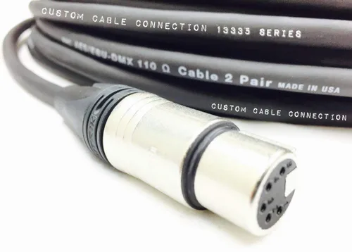Miniatura 3 de Custom Cable Connection Cable de datos XLR de 24 AWG (calibre) DMX512 de 10 pies de 5 pines macho a hembra para iluminación de escenario, luces LED