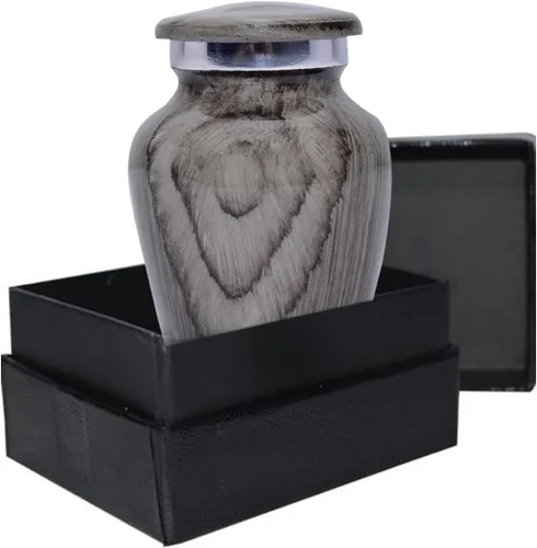 Miniatura 13 de BOLD & DIVINE Urna de recuerdo con textura de madera Urna conmemorativa de cenizas humanas, de entierro, urnas de cremación funerarias