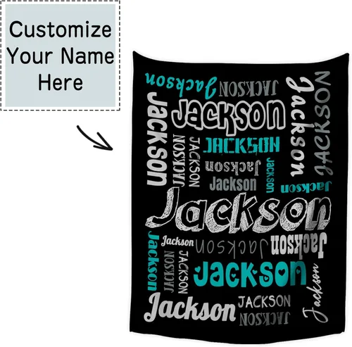 Miniatura 2 de Manta personalizada con texto del nombre, mantas de franela personalizadas para bebés, adultos y niños, regalo de cumpleaños, día de San Valentín