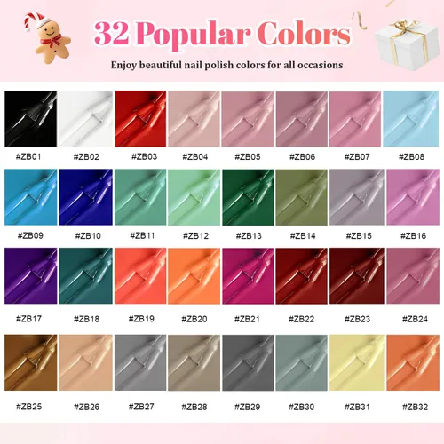 Miniatura 2 de JODSONE Juego de esmaltes de uñas de secado rápido de 32 colores de 0.17 onzas líquidas, juego de esmalte de uñas de San Valentín con 1 capa