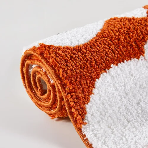 Miniatura 6 de Estmy Bonita alfombra de baño de fantasma naranja, antideslizante, lavable a máquina, de 16 x 24 pulgadas, espeluznante y divertida alfombra de baño