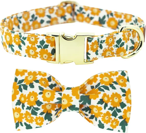 Miniatura 15 de Collar de Navidad para perro Tunkoo con elegante corbatín, collar suave y cómodo de algodón ajustable, hebilla de metal premium para cachorros