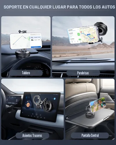 Miniatura 7 de Soportes magnéticos para teléfono para tu automóvil, soporte de teléfono mejorado al vacío de 360°, 108+LBS de succión más fuerte y 3000gf