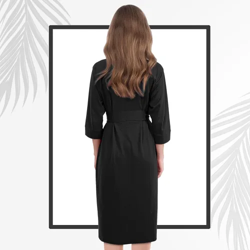 Miniatura 3 de NY Threads Bata de baño de punto largo para mujer, manga 34, kimono suave, ligero, ropa de descanso