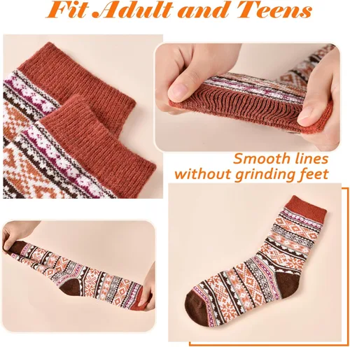 Miniatura 3 de Nimalpal Wool Socks 5 Pairs - Wool Socks for Women Boot Socks Soft Crew Socks