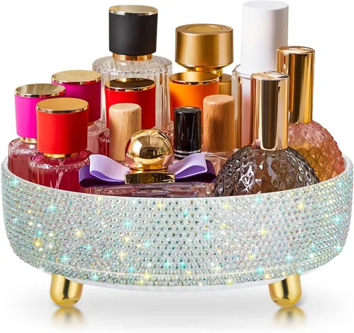 Miniatura 16 de Honeydak Organizador de maquillaje de perfume negro brillante para el Día de la Madre, regalos para el Día de la Enfermería para mujeres