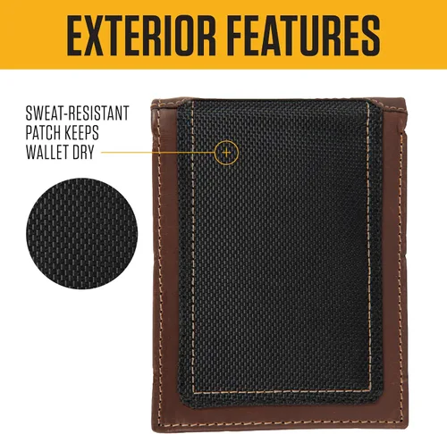 Miniatura 3 de Carhartt Carteras, billetera y portapasaporte para hombre, duradera billetera plegable, disponible en cuero y lona