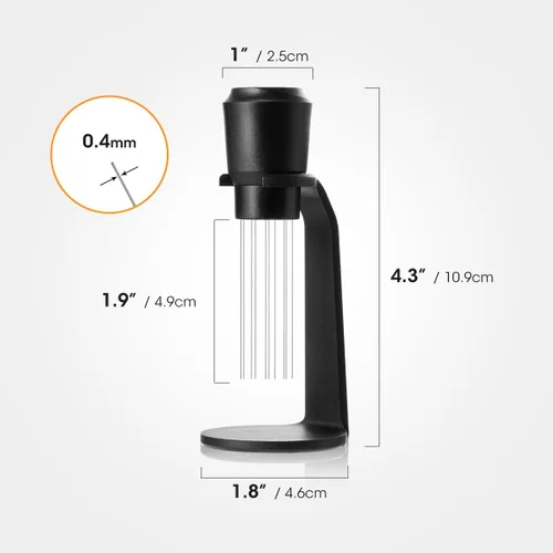 Miniatura 6 de Aieve WDT Tool Espresso, herramienta de distribución, accesorios de expreso, agitador de café de 10 agujas con soporte para barista
