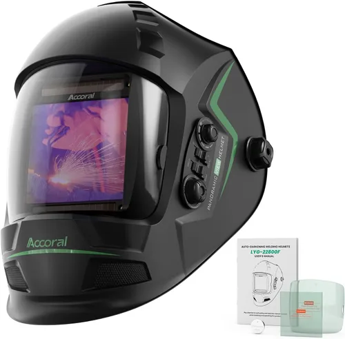 Miniatura 14 de 1/1/1/1 Casco de soldadura con oscurecimiento automático de visualización amplia, color real, funciona con energía solar, con sombra ancha