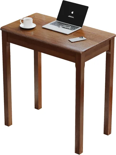 Miniatura 13 de Escritorio de madera maciza con cajones, escritorios estrechos simples de 24 x 16 pulgadas, mesa de estudio de madera de goma, escritorio pequeño