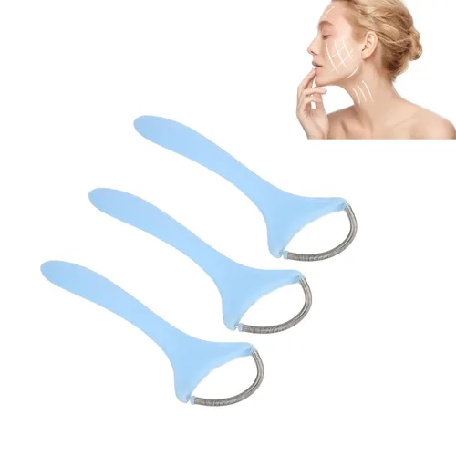 Miniatura 4 de Depiladora de roscado, 3 unidades, removedor de pelo de resorte para mujer, mango largo, acero inoxidable, suave resorte, bobina, depiladora