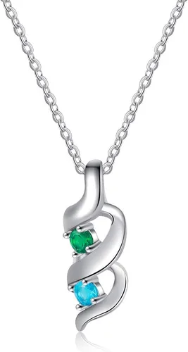 Miniatura 20 de Gemszoo Personalized Twisted Name Necklace with Simulated Birthstones Mother Daughter Pendant Gifts for Women Mom Grandma