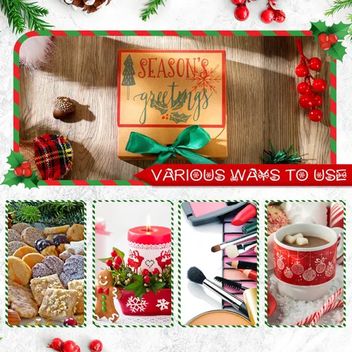 Miniatura 7 de Cholemy 36 piezas de cajas de regalo de Navidad de papel kraft con tapas, paquete de cajas de regalo pequeñas con lazo vacías para Navidad, cajas