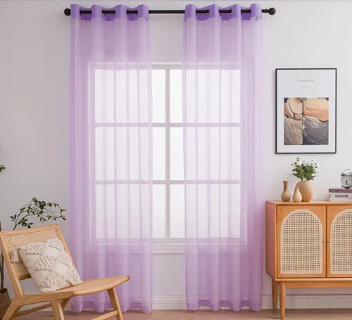 Miniatura 78 de PI - Cortinas traslúcidas con paneles pequeños, cortina transparente para ventana de cocina, mirador, 2 paneles