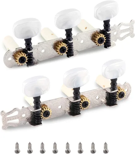 3 clavijas de afinación para guitarra chapadas en oro, llaves de afinación, afinadores de un solo agujero para guitarra clásica 3L 3R.