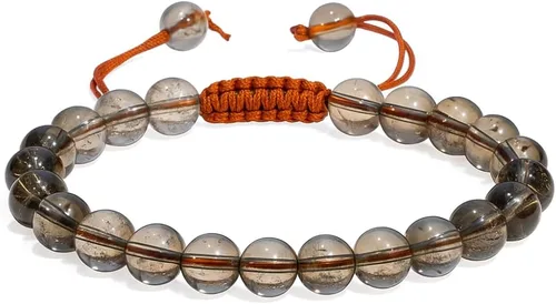 Miniatura 147 de Adjustable Crystal Bracelet – Gemstone Bead Bracelet with Adjustable Macrame String – Chic Gemstone Bracelet for Men and Women – 8mm Round Healing