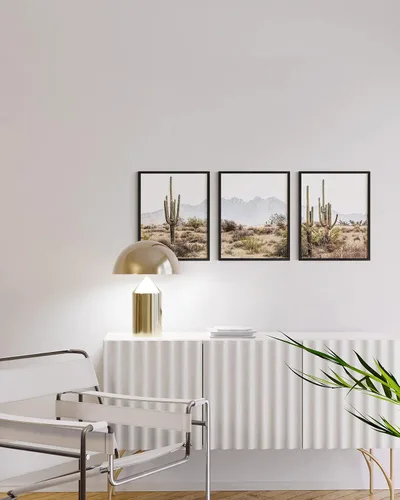 Miniatura 211 de HAUS AND HUES Marco de arte occidental, juego de 3 impresiones artísticas del suroeste del desierto de Arizona, decoración bohemia moderna, arte