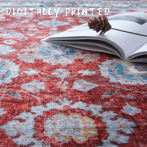 Miniatura 4 de Rugcomf Alfombra de pasillo de 2 x 6 pies, lavable, bohemio, suave, antideslizante, no desprende pelusa, lana sintética, estilo vintage para cocina