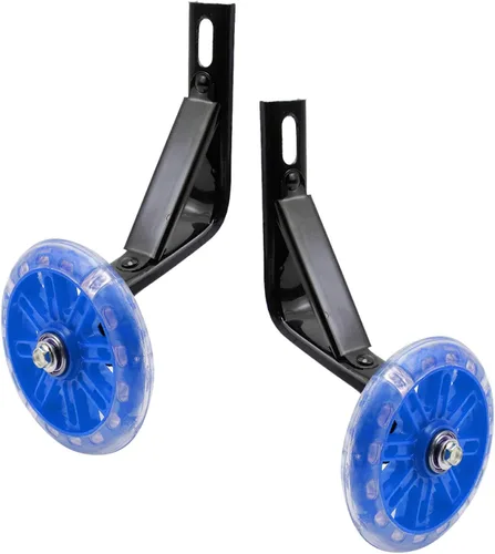 Miniatura 20 de Par de ruedas auxiliares de bicicleta para niños, accesorios para bicicletas de 12 "14" 16", ruedas de entrenamiento flash Negro