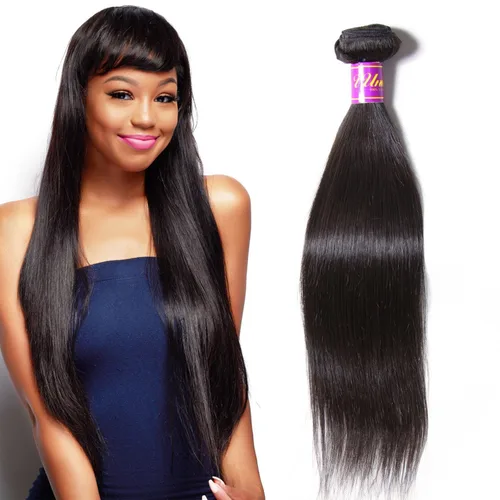 Miniatura 13 de Cabello 7 a malayo liso, 4 paquetes sin procesar, vírgenes, extensiones de pelo, cabello humano con longitudes mixtas, 100% cabello humano