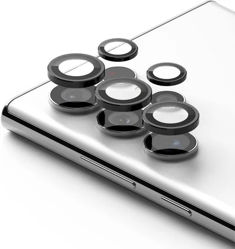 Miniatura 10 de Ringke Marco de lente de cámara de vidrio compatible con Samsung Galaxy S22 Ultra 5G, aluminio metal individual lente de cámara protector adhesivo