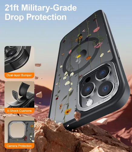 Miniatura 464 de Goodon para iPhone 15 Pro Max con protector de pantalla de privacidad, compatible con Magsafe, funda translúcida mate a prueba de golpes - Linda