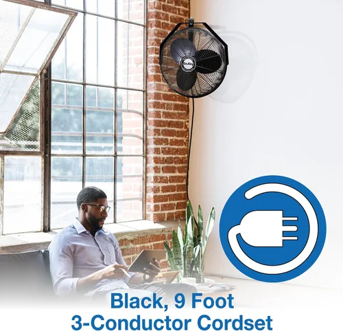 Miniatura 7 de Air King 9518 Ventilador de montaje en pared de grado industrial de 18 pulgadas, 1/6 caballos de fuerza, negro
