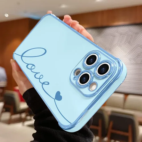 Miniatura 2 de LAPOPNUT Funda compatible con iPhone 13 Pro, bonito diseño de corazón de amor para mujeres y niñas, parachoques chapado de lujo con cubierta