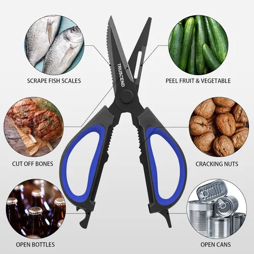 Miniatura 3 de TRUSCEND Pesca multiusos, cocina resistente para cortar, paquete de 2 unidades de acero inoxidable endurecido que proporcionan una resistencia