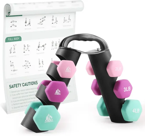 LIONSCOOL Juego de 2 mancuernas con revestimiento de neopreno, mancuernas hexagonales antideslizantes y que no se ruedan en par para entrenamiento