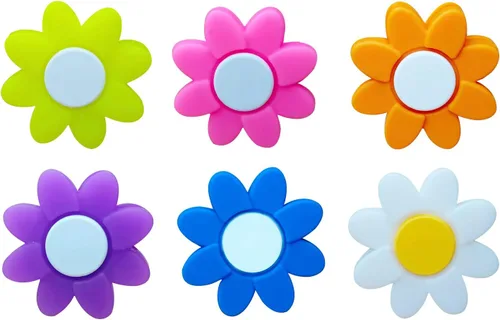 FKYzixeh Tennis Racket Dampeners, Tennis Racket Shock Absorber, Cute Pattern Tennis Accessories 6 piezas de flores de colores