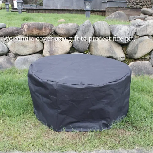 Miniatura 8 de OutVue Fogata de 36 pulgadas con 2 parrillas, fogata de leña para exteriores con tapa, atizador y cubierta redonda impermeable, barbacoa y hoguera