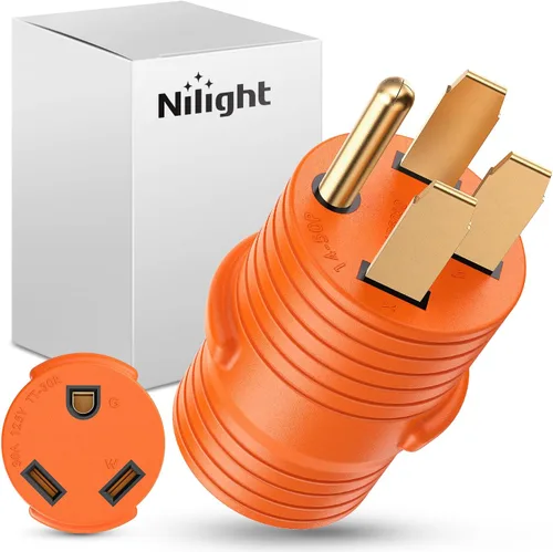 Miniatura 21 de Nilight Adaptador de corriente RV de 30 A a 30 A, enchufe de bloqueo de 4 clavijas, convertidor resistente de 125 voltios L14-30P a TT-30R 30 Amp