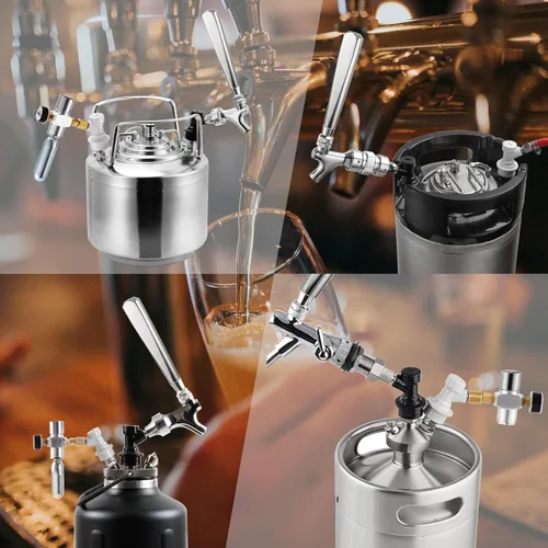 Miniatura 7 de Manijas de grifo de cerveza, 2 piezas de acero inoxidable 304 comercial de barril de cerveza de barril de cerveza mango de grifo de cerveza