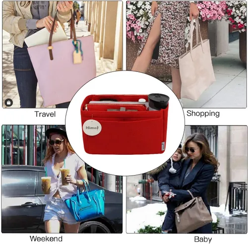 Miniatura 7 de Organizador de bolso, organizador de bolso, organizador de bolsa, perfecto para Speedy Neverfull y más, 5 tamaños (M, rojo)