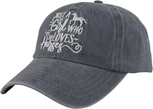 Miniatura 13 de Just Girl Who Loves Horse - Gorra de béisbol ajustable de algodón lavado para mujer