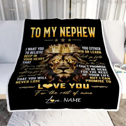 Miniatura 2 de Manta personalizada con texto en inglés «To My Nephew from Aunt Auntie Uncle You Will Never Lose Lion Nephew, cumpleaños, graduación, Navidad, manta