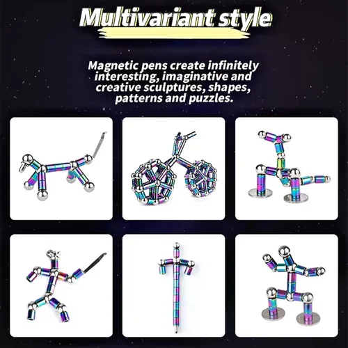 Miniatura 4 de AYXXZJD Bolígrafo de juguete de metal magnético de descompresión, multifuncional, capacidad deformable, pantalla táctil, bolígrafo de aprendizaje